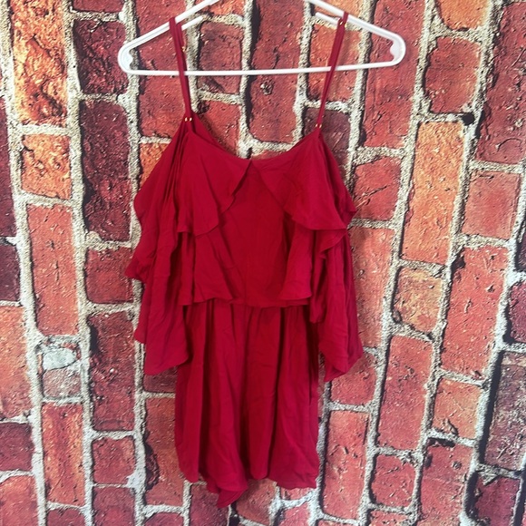 NWT L*Space Seaside Ruffle Romper in Cherry Red Size small - Picture 14 of 16